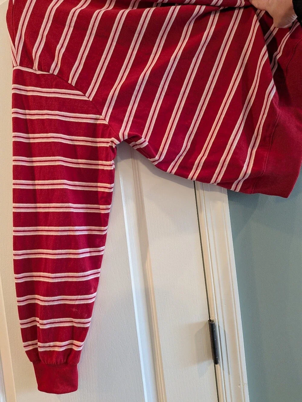 Parke Set Mockneck Sweatshirt & Pants Valentine’s Day Amour Stripes Sz L/XL & S